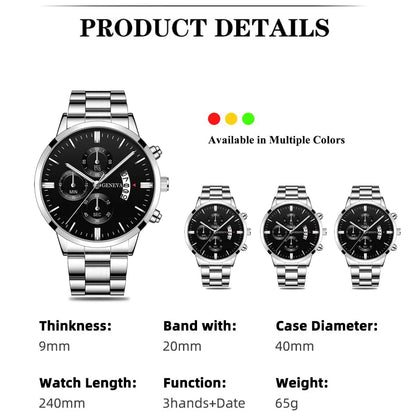 Fashion Men Watch Luxury Calendar Quartz Wrist Watch Business Watches Man Clock Male Bracelet Wristwatch