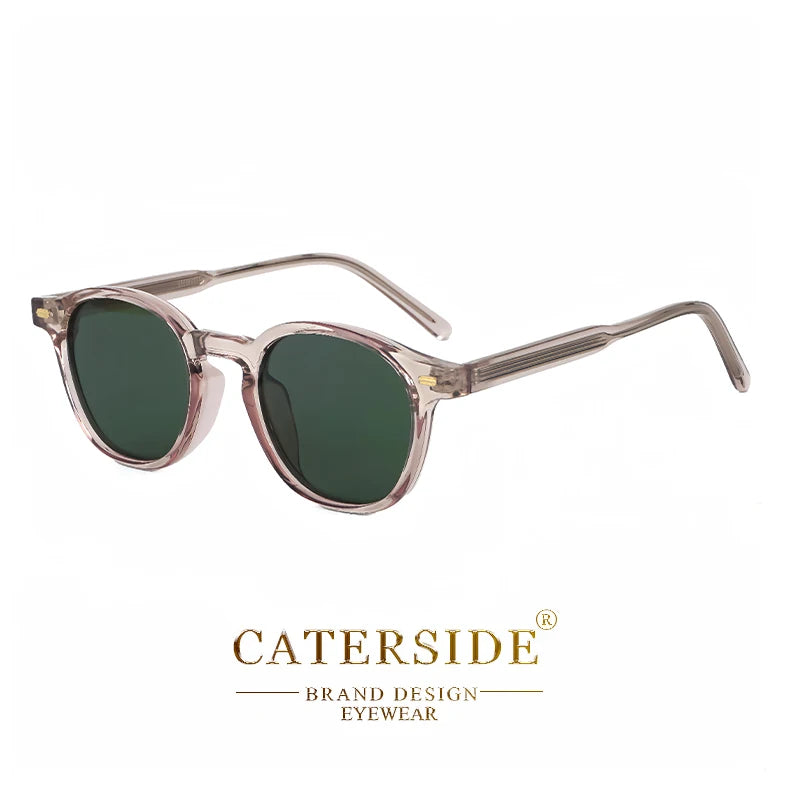 Ochelari de soare rotunzi polarizați Catside pentru bărbați, ramă TR, inserție centrală, brațe, set de ochelari de soare pentru femei, stil retro, pentru șofat, pescuit, punk, protecție UV400