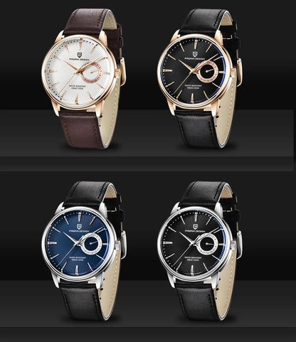 PAGANI DESIGN Herren-Freizeit-Quarzuhr, leichter Luxus, vielseitig kombinierbar, beschichtetes Glas, wasserdicht, Edelstahlzifferblatt, Datumsanzeige
