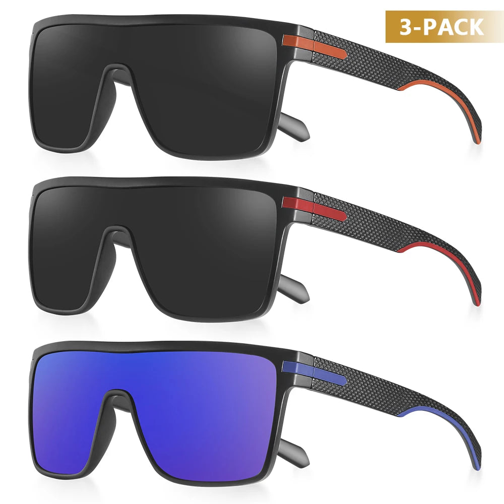 Ochelari de soare polarizați CRIXALIS pentru bărbați, pătrați, supradimensionați, antireflex, pentru șoferi, ochelari de soare cu oglindă, pentru femei, ochelari de protecție UV400, pentru bărbați