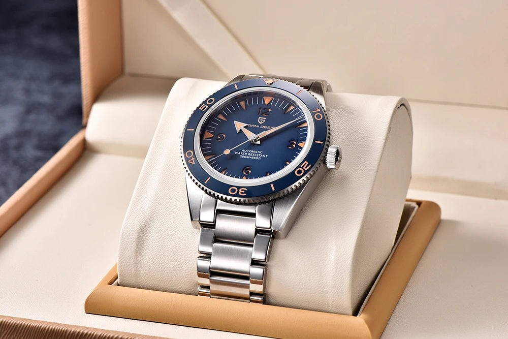 PAGANI DESIGN 41 MM Luxury Men Mechanical Wristwatch 200m Waterproof Sapphire Clock Automatic Stainless Steel Business Watch