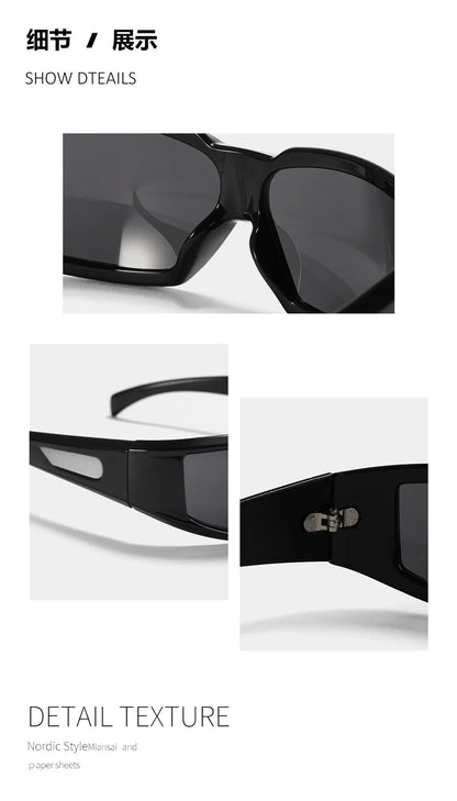 KLASSNUM Ochelari pentru femei Y2k Ochelari de soare la modă pentru bărbați, cu un design futurist și tehnologic Ochelari de soare argintii și roz pentru fete, cu protecție UV400