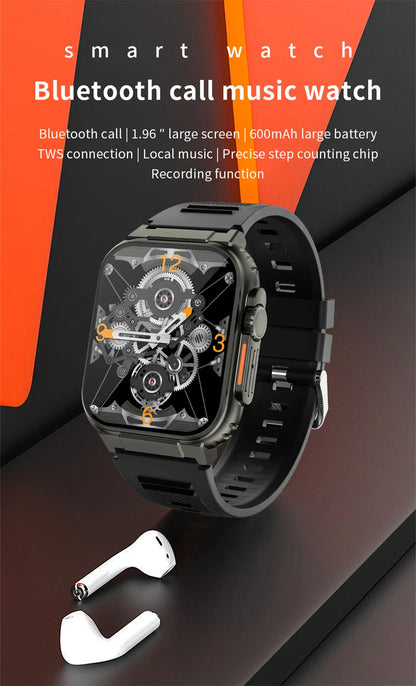 LIGE 600mAh New Ultra Smart Watch Men Bluetooth Call TWS Local Music Sport Clock 1.96'' IP68 Waterproof Relógio Smartwatch Women