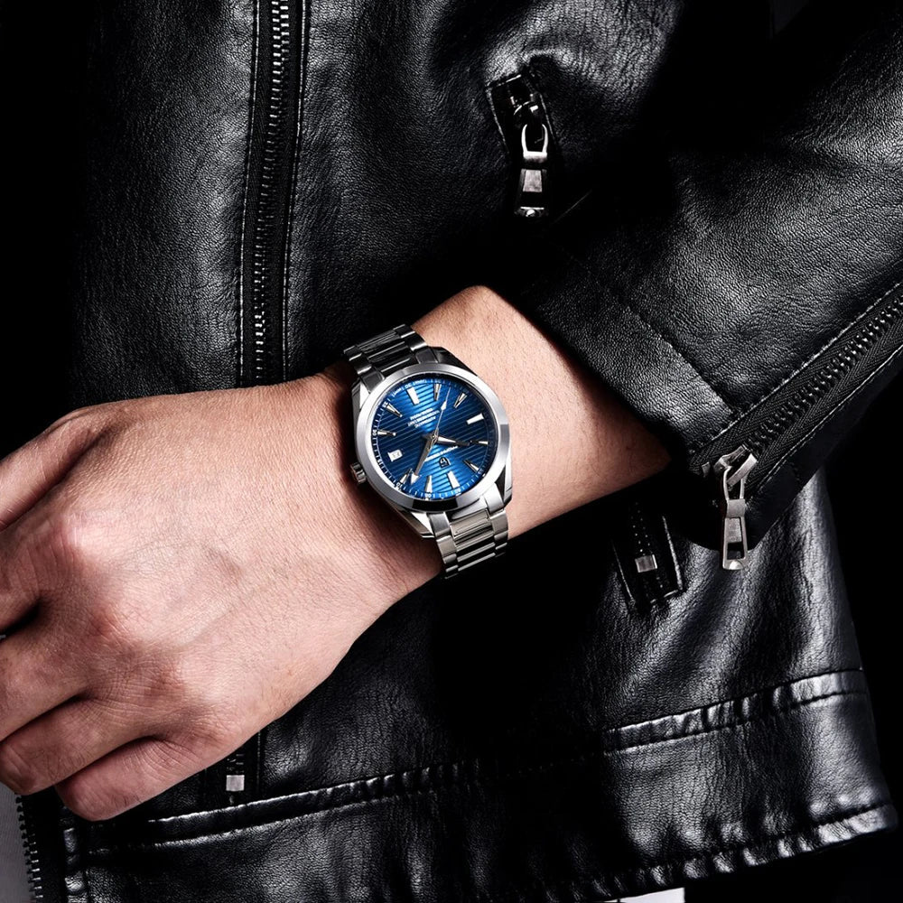 Relógio de luxo para homem PAGANI DESIGN – Modelo automático mecânico (calibre 8215), em aço inoxidável, estanque, com indicador de data e ponteiros luminescentes