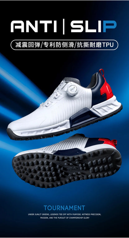 PGM Golf Shoes Men's Cushioning Rebound Sneakers, Knob Men's Shoes, Wear-Resistant TPU Waterproof Shoes