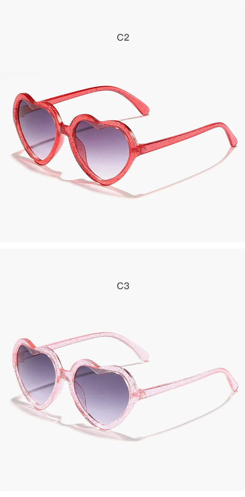 Ochelari de soare eleganți pentru copii, roz trandafiriu, cu inimioare, protecție UV400, ramă reglabilă, pentru băieți, fete, bebeluși și copii mici de 0-12 ani