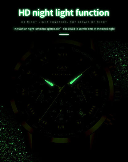 OLEVS 5529 Top-Luxusmarke Herrenuhr wasserdicht leuchtend Edelstahl Mondphase Timing Code Uhr neue Quarz-Herrenuhr