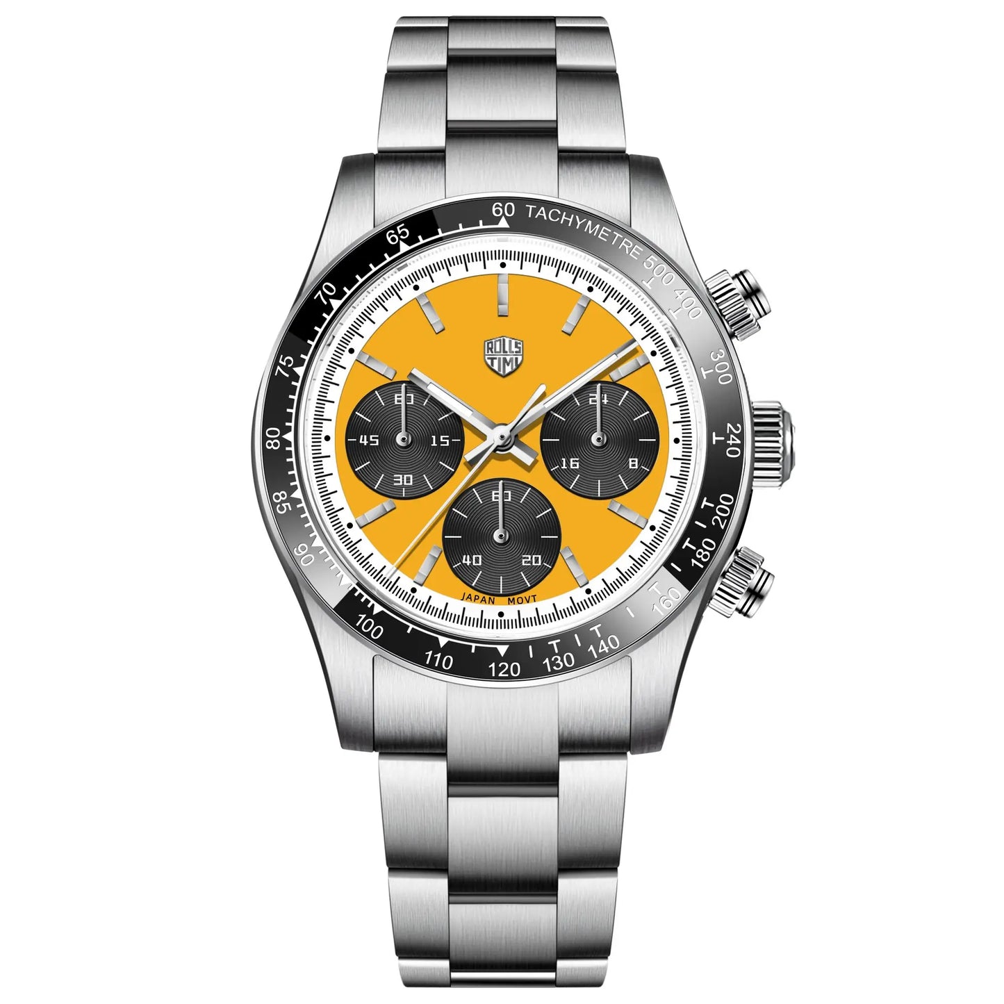 ROSSITIMI Urban Premium Men Quartz Watch Light Luxury Sports Stainless Steel VK63 Tachymeter Luminous 100m Diving Luminous Watch