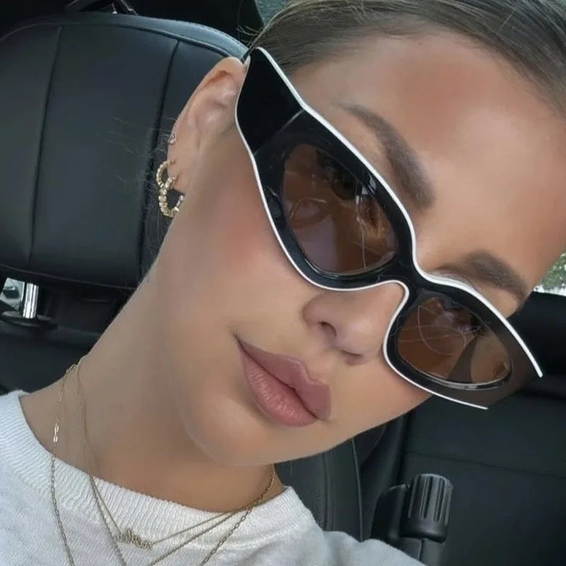 Ochelari de soare negri cu rame groase, model „Cat Eye”, pentru femei – ochelari de soare vintage la modă, ochelari clasici pentru doamne