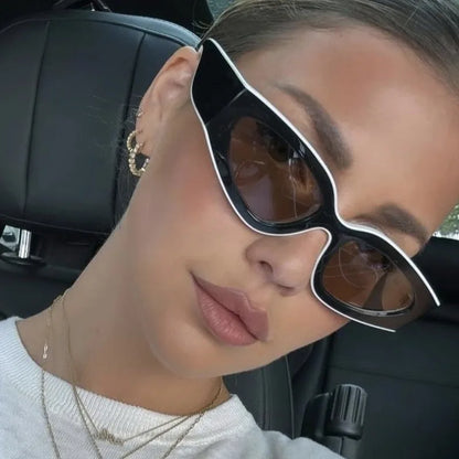 Ochelari de soare negri cu rame groase, model „Cat Eye”, pentru femei – ochelari de soare vintage la modă, ochelari clasici pentru doamne