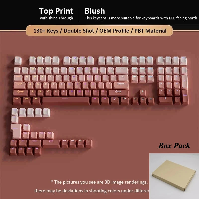 133+ Keys OEM Profile Gradient Keycaps For Cherry MX Switch Mechanical Gamer Keyboard PBT backlit RGB Keycap ISO Layout Key caps