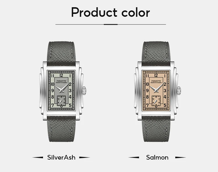 FARASUTE Original Design Square Manual Mechanical Men's Watch Seagull Movement Luxury Retro Sapphire Mirror Waterproof Men Watch