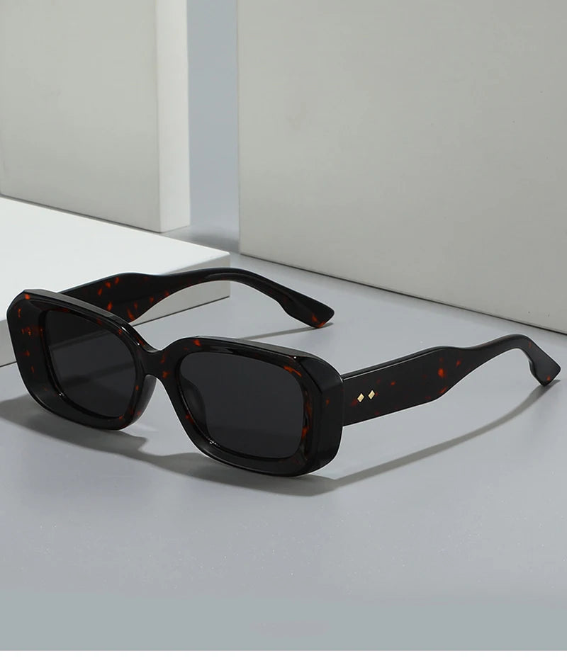 Ochelari de soare retro pătrați SHAUNA pentru femei, cu nituri, nuanțe degradate, protecție UV400, pentru bărbați, verzi și roz