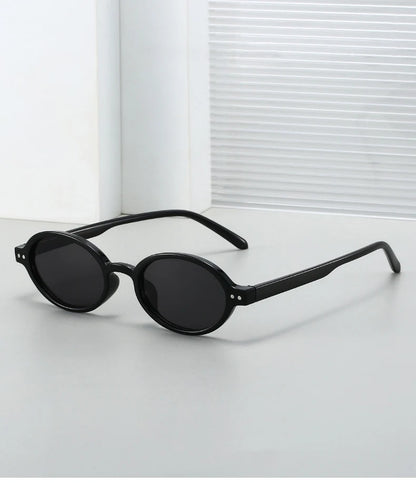 Ochelari de soare SO&EI Retro, mici, ovali, pentru femei, cu nituri, model leopard, pentru bărbați, stil punk, cu protecție UV400