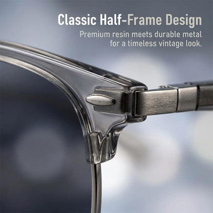 Ochelari de soare polarizați pentru bărbați, lentile semi-fără ramă, ochelari de soare vintage retro pentru femei, ochelari de soare la modă pentru vacanță, Gafas De Sol Hombre