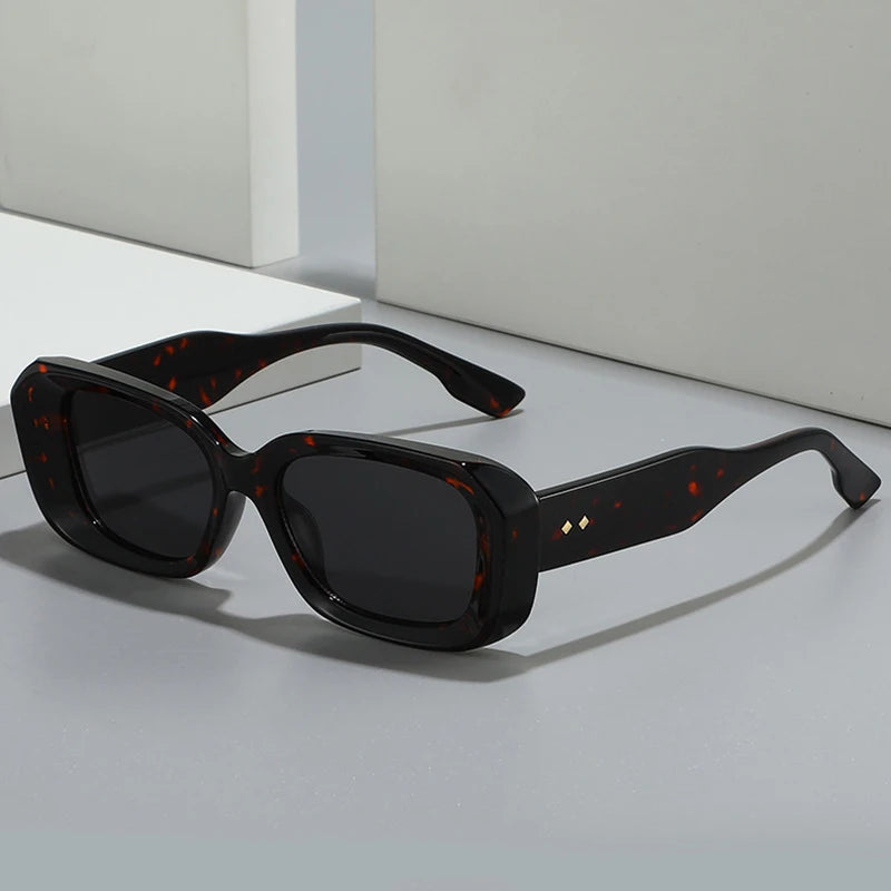 Ochelari de soare retro pătrați SHAUNA pentru femei, cu nituri, nuanțe degradate, protecție UV400, pentru bărbați, verzi și roz