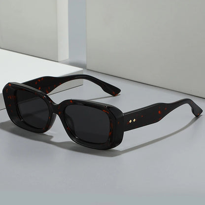 Ochelari de soare retro pătrați SHAUNA pentru femei, cu nituri, nuanțe degradate, protecție UV400, pentru bărbați, verzi și roz