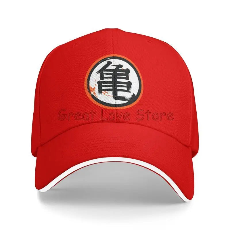 DBZ Kanji Print Baseball Cap Men Adjustable Sun Hat Luxury Trucker Sandwich Cap Women Casual Snapback Bucket Caps Golf Hats