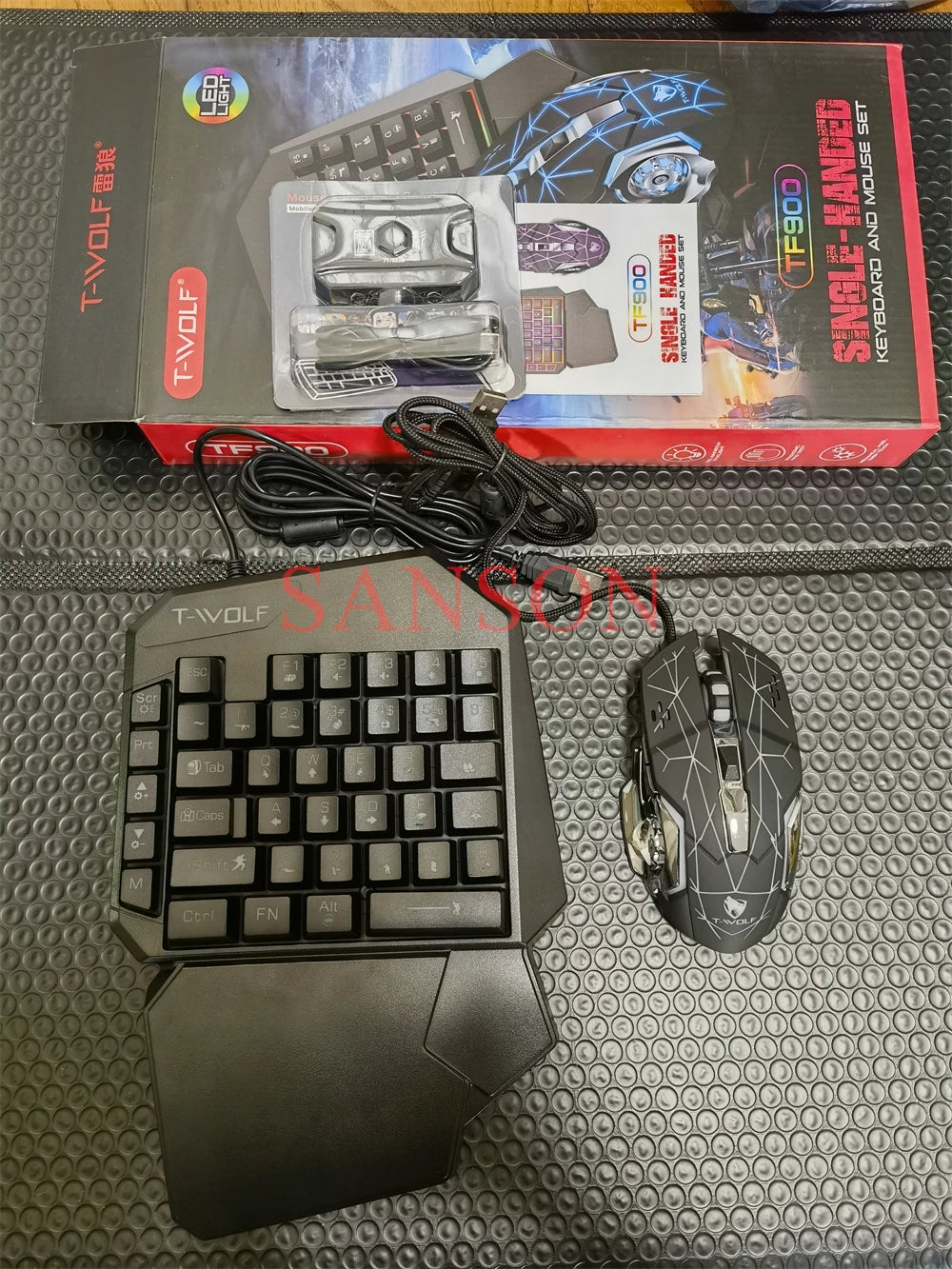 Kit Mobilador Gamer Gaming-Kit Tastatur Maus Mobile-Games-Konverter 3-in-1-Combo Einhand-Tastatur für PUBG Mobile Games TF900