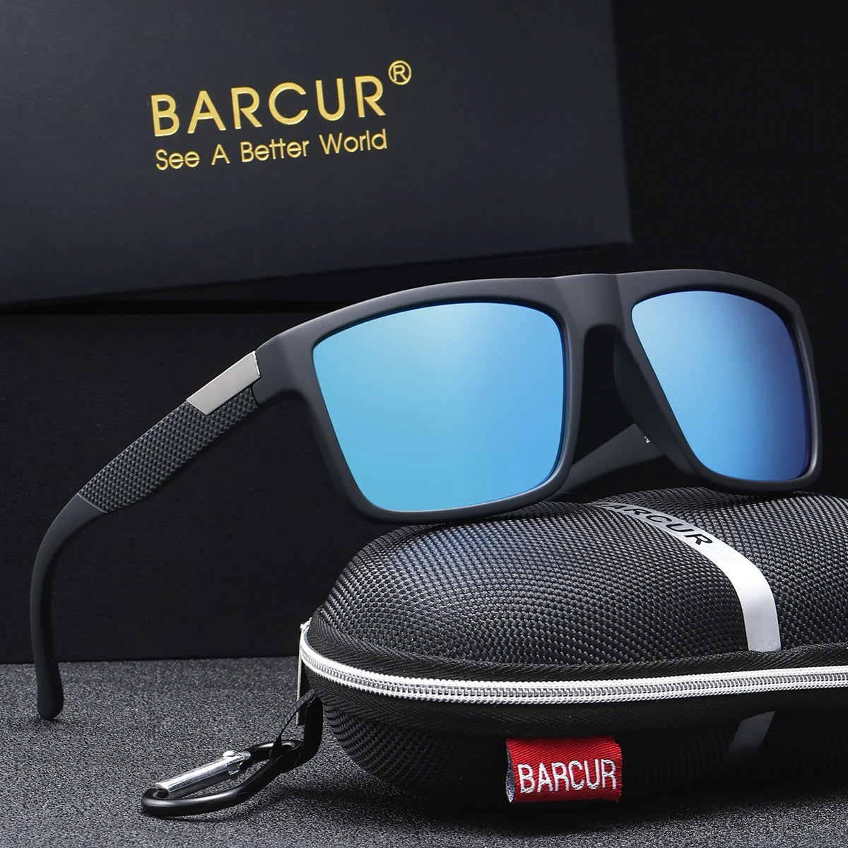 BARCUR Ochelari de soare simpli și confortabili, în stil business, pentru călătoriile zilnice, cu protecție UV, ambalaj de marcă
