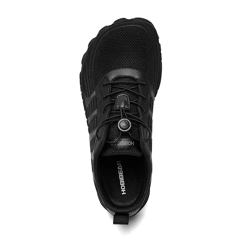 HOBIBEAR Wide Toe Barefoot Sneakers, Unisex Non-Slip Outdoor Athletic Shoes with Elastic Band, Beach Sneakers