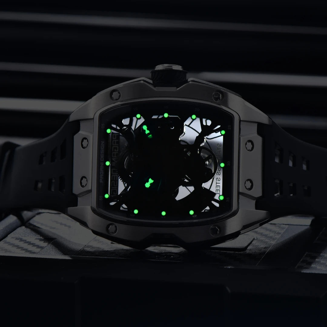 PAGANI DESIGN New Men's Watch Luxury Sapphire Crystal Stainless Steel Automatic Mechanical Watch Business Casual Skeleton Dial