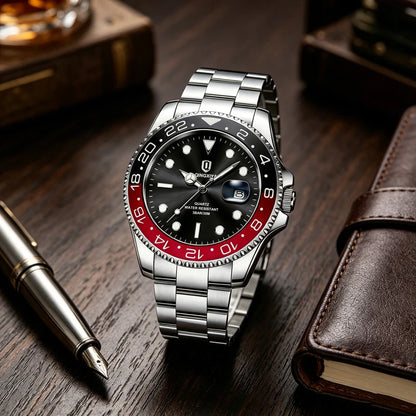 QINGXIYA Top Original Men Quartz Watches for Men Waterproof Calendar Stainless Steel Quartz Men Luxury Watch Luminous Wristwatch