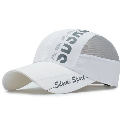 Unisex Wide Brim Mesh Baseball Cap Breathable Quick-drying Peaked Cap Adjustable Hip Hop Hats Outdoor Sports