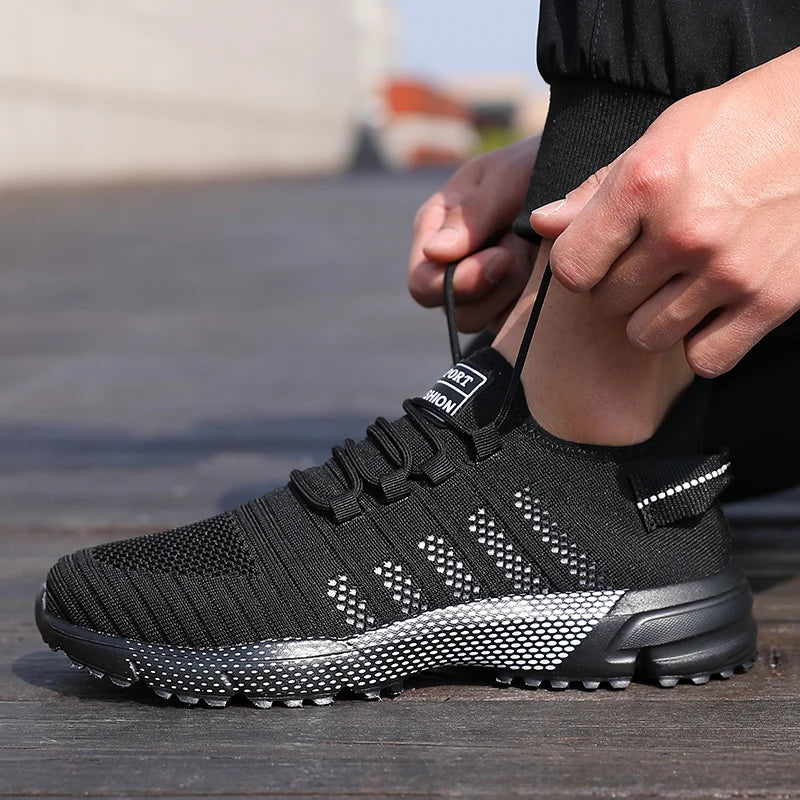 Sapatilhas casuais para homem em malha, leves, respiráveis, com sola macia, estilo running, slip-on, flats e loafers, calçado de treino Zapatos Hombre