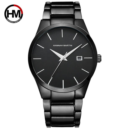 „Hannah Martin“ vyriškas laikrodis, nerūdijančio plieno korpusas, kvarcinis mechanizmas, 41 mm ciferblatas, verslo stiliaus, su kalendoriaus rodymu (imitacija)