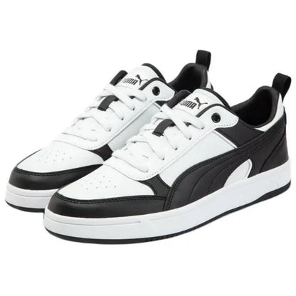 Baskets basses polyvalentes et confortables Puma Dribble, blanches et noires, 40032605