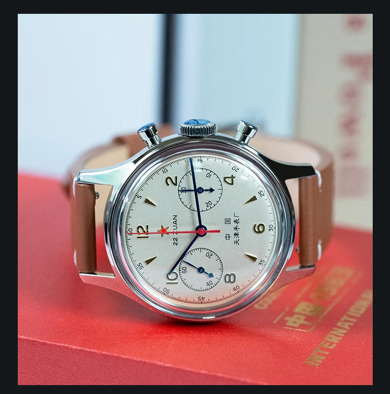 Seagull 1963 International Edition Orologio Meccanico da Uomo da Pilota ST1901 Cronografo Retrò da Polso Aviazione Air Force Nuovo