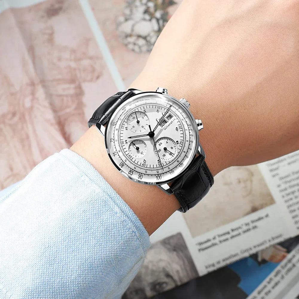 Luxuriöse Automatikuhr für Herren, mechanisch, selbstaufziehend, Business-Armbanduhr aus Edelstahl mit Leuchtanzeige, Relojes Para Hombre 2020