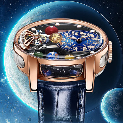 HANBORO Celestial Series 12 Constellation Men's Fully Automatic Mechanical Watch with Starry Sky Night Light Trend Watch