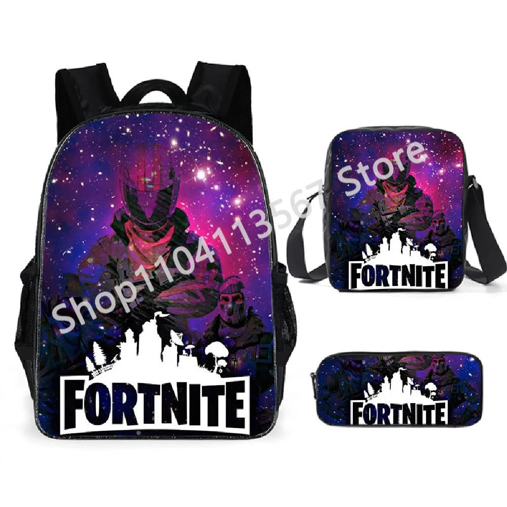 3Pcs/Sets Fortnite School Bags for Boys Girls Cartoon Battle Royale Game Book Bags Sets Games Backpacks School Gifts