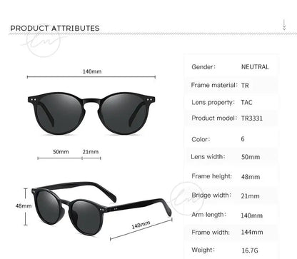 Ochelari de soare LM Retro rotunzi pentru femei și bărbați, ultralegeri, din TR90, polarizați, unisex, pentru șofat, ochelari de soare vintage, UV400, Gafas De Sol