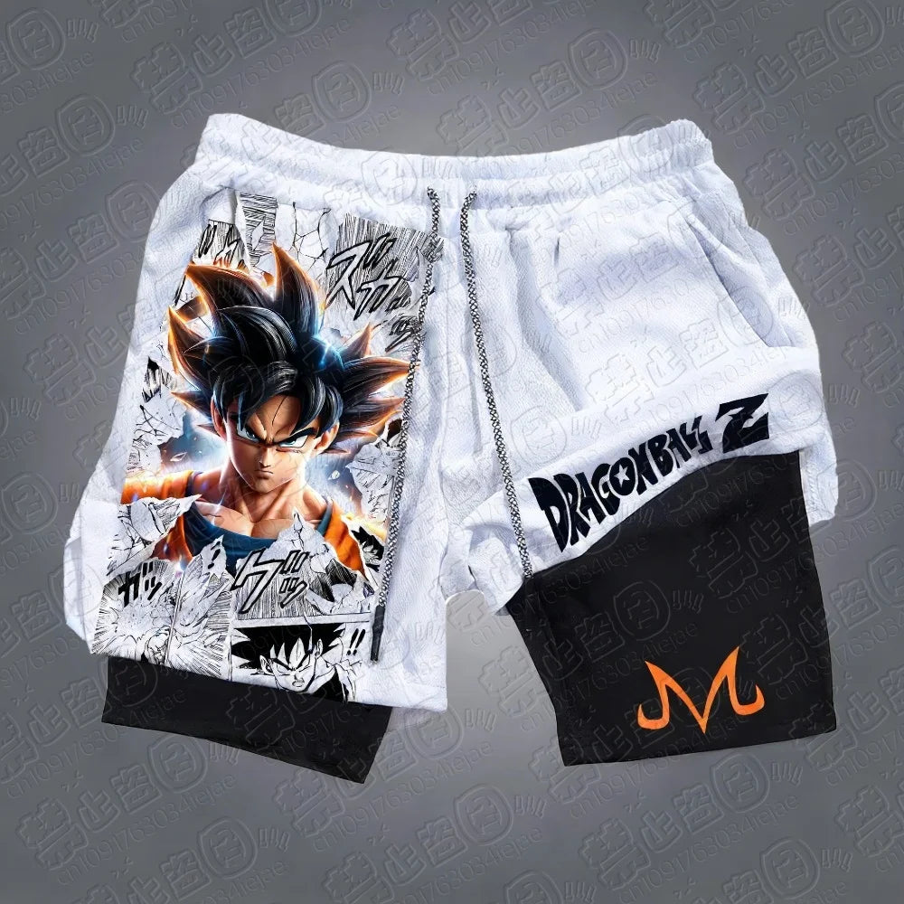Dragon Ball Anime Printed Shorts Man Summer 2026 Sports Quick-drying Women's Breathable Casual Two-in-one Sports Running Pants