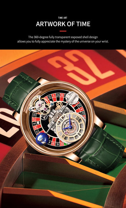 2024 PINDU DESIGN Men Watches Top Brands Luxury Celestial Series Roulette Creative Watch Quartz Wristwatch Montre Homme