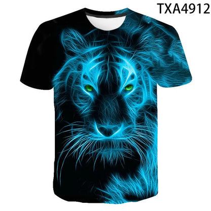 2020 New Tiger 3D T Shirt Men Women Children Summer Fashion Short Sleeve Printed Animal T-Shirt Cool Tops Tees Boy Girl Clothing