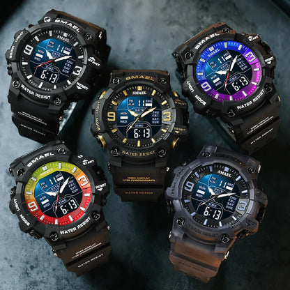 Military Watches Men Sport  Watch Waterproof Alarm Clock Dual Time Wristwatches Digital 8049B Army Watches Military