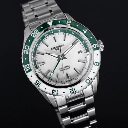 SEESTERN Men of Watch Office GMT Automatic NH34 Movement Sapphire Glass Bezel 20bar Waterproof Diver Mechanical Wristwatch S456
