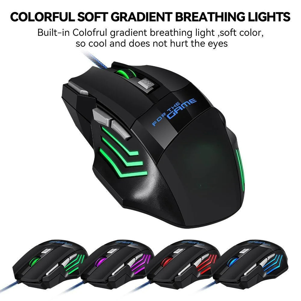 1 бр. нова Hyperspeed USB гейминг мишка с RGB подсветка, ергономична гейминг мишка 7D за Esports, жична мишка за лаптоп и PC геймър