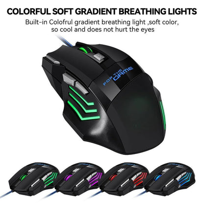 1 бр. нова Hyperspeed USB гейминг мишка с RGB подсветка, ергономична гейминг мишка 7D за Esports, жична мишка за лаптоп и PC геймър