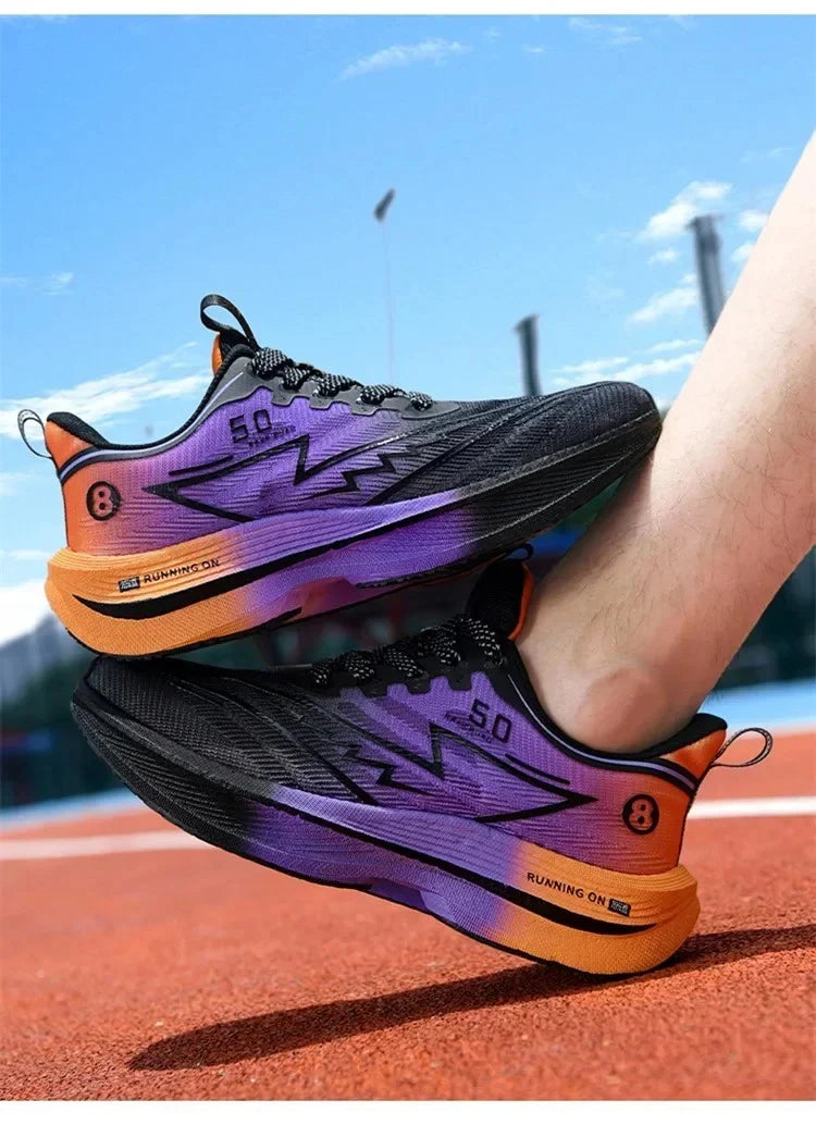 Brand Men's Carbon Plate Running Shoes, Soft Cushion, Shock Absorbing Sports Shoes, Unisex Sneakers, Light Anti-Slip Training Shoes
