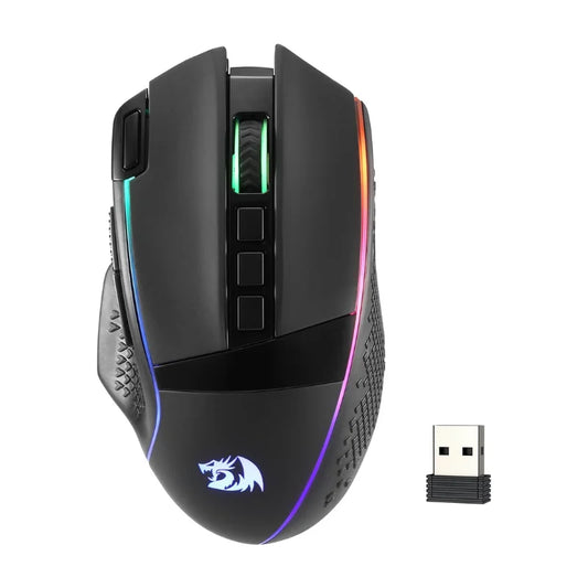 Redragon M991 безжична геймърска мишка 26000 DPI, 3 режима, 9 макро бутона, RGB подсветка, черна