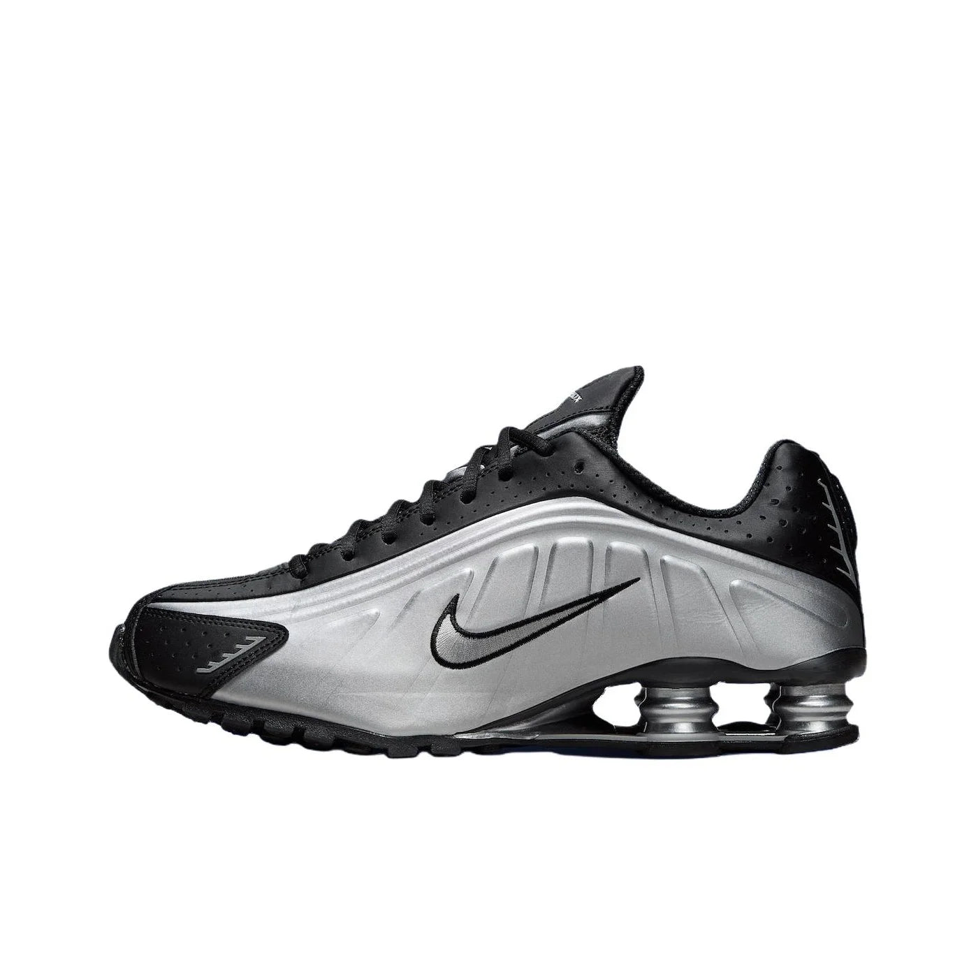POIZON Nike Shox R4 Classic And Versatile Running Shoes Unisex Silver HQ1988-007