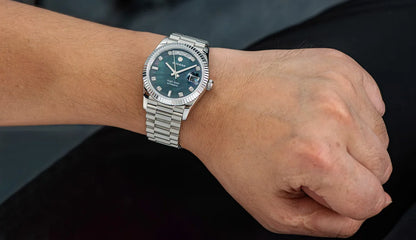 Sugess Watch of Men 36mm Date Automatic Retro Mechanical Wristwatches Sapphire Crystal RoseGold Dandong SL3034 Movement Day New