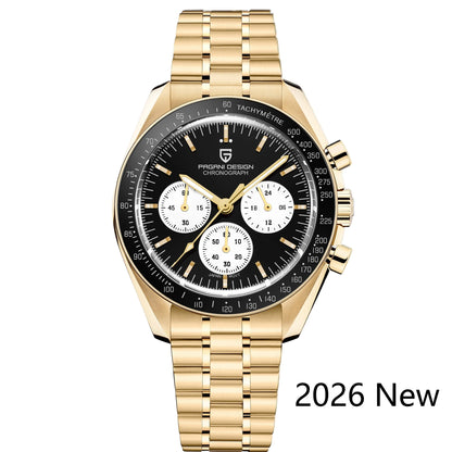 PAGANI DESIGN 2026 New Mens Watches Panda Moon Watch Luxury Quartz Watch For Men Automatic Date Sport Chronograph Wristwatch Men