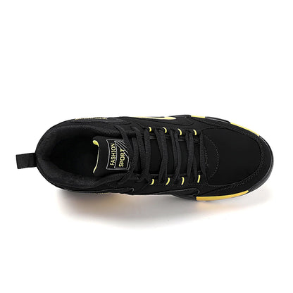 Sapatilhas modernas color block de tamanho grande para homem, confortáveis, antiderrapantes, com atacadores, casuais e duráveis, para atividades ao ar livre masculinas
