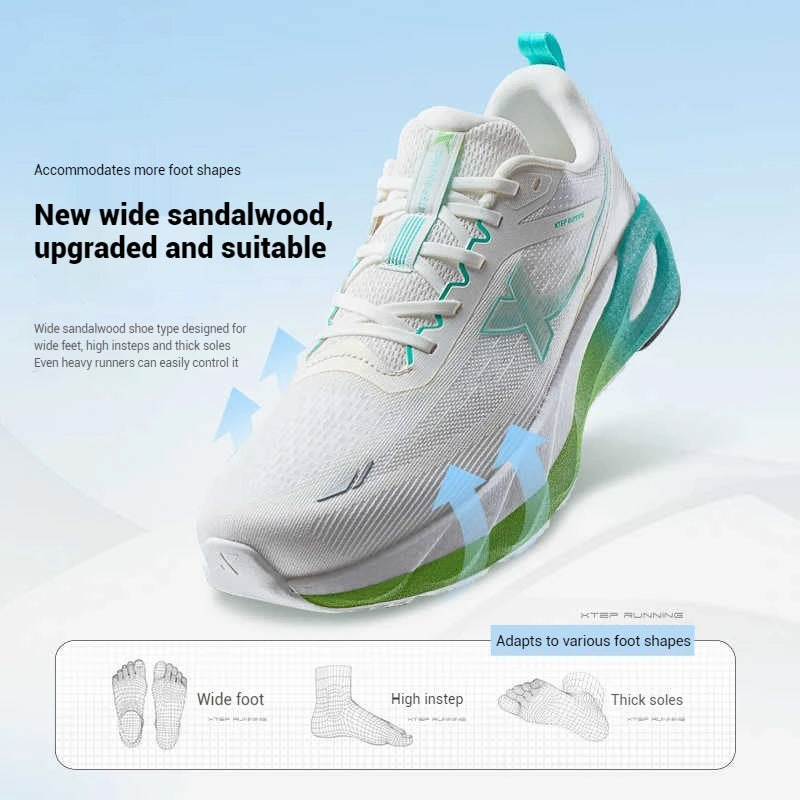 Xtep Lingbu 2.0 Running Shoes Male 2025 Spring ACE Support Feather Foam Sports Shoes  Stability Advanced Sneakers 875119110001